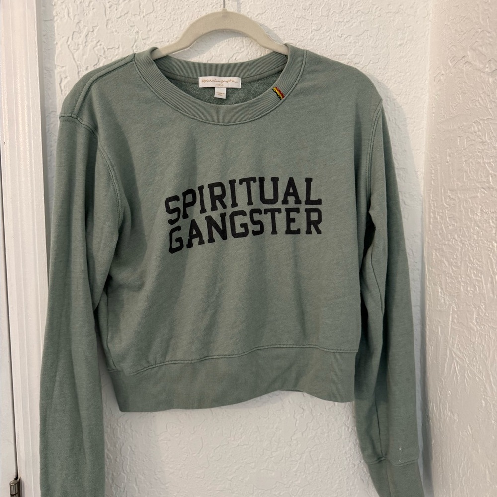 Spiritual Gangster Sage Green Pullover